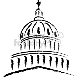 The top of the Capital Building clipart. Commercial use image # 134384