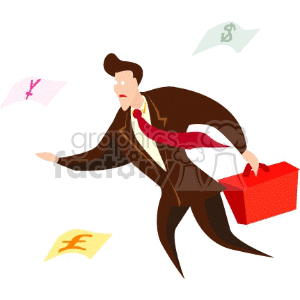   wind money yin dollar dollars briefcase briefcases business suit suits Clip Art Business 