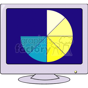 monitor with pie charts clipart. Commercial use image # 134931