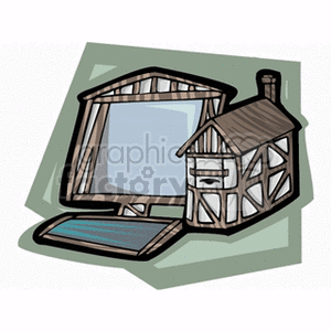   computer computers pc business electronics digital houses home house  wstation7.gif Clip Art Business Computers 
