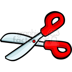 pair of scissors with red handles 