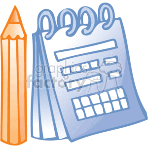  business office supplies work pencil pencils schedule book tablet tablets notes calendar   bc_004 Clip Art Business Supplies 