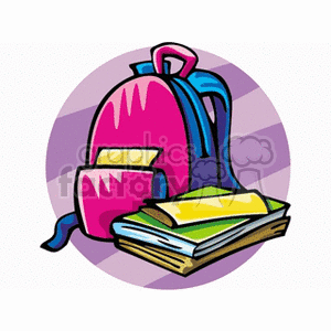 bag bags backpack backpacks back to school trendy fun cute cartoon carry books supplies tools gif Clip Art Education blue pink 