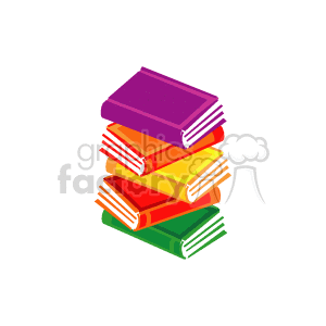 clipart - Cartoon stack of books.