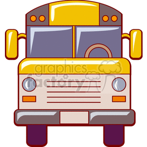Front of a school bus clipart. Commercial use image # 138771
