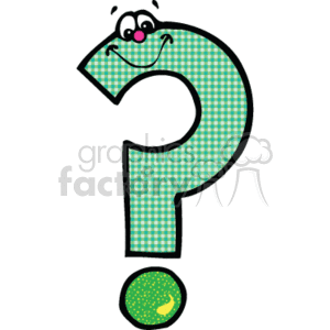 Cartoon green question mark clipart. Commercial use image # 139271