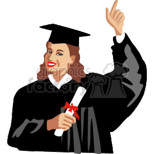 A Happy graduate Holding her Diploma clipart. Royalty-free image # 139435