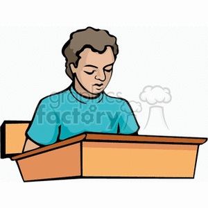 A Boy Studying at a Desk animation. Royalty-free animation # 139598