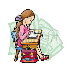 schoolgirl6 clipart. Commercial use image # 139628