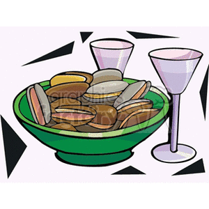   seafood food oysters glasses wine glass bowl bowls  oyster.gif Clip Art Food-Drink 