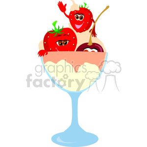  food fast junk dessert ice cream sundae  Clip Art Food-Drink 