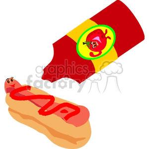 ketchup on a hotdog clipart. Commercial use image # 141301