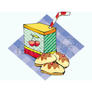   breakfast cherry cherries drink straw straws juice fruit dessert cookies cookie Clip Art Food-Drink Bakery 