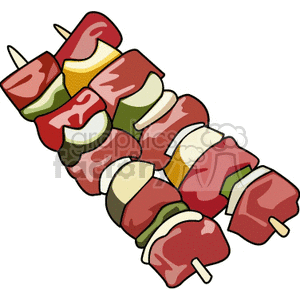   kabob kabobs grill meat vegtables shish food  PFO0110.gif Clip Art Food-Drink Commercial skewer