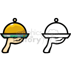 Two covered platters being served clipart. Royalty-free image # 141585