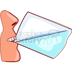 Person drinking some water from a glass clipart. Commercial use image # 141735