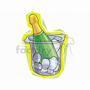 Champagne bottle chilling clipart.