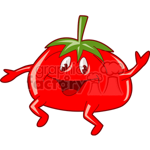 dancing tomato clipart. Commercial use image # 142357