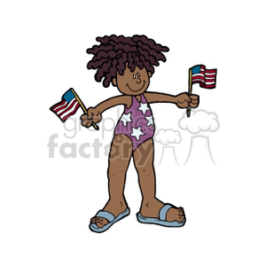 girlwflags clipart. Royalty-free image # 142465