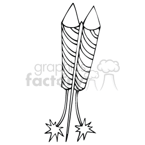 Two black and white rockets going off clipart. Commercial use image # 142506