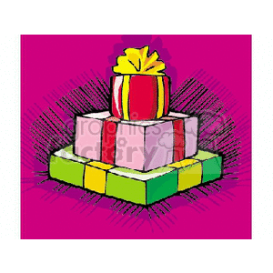 Stack of wrapped gifts clipart. Commercial use image # 142597