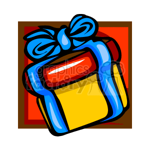 Big Colorful Present with Blue Bow