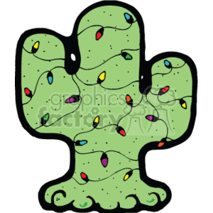 cactus with christmas lights clipart. Commercial use image # 143475