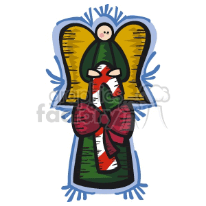angel holding a candy cane clipart. Commercial use image # 143527