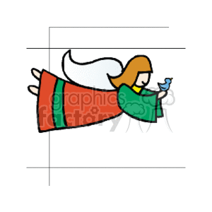 chr_angel_flying_w_bluebird clipart. Commercial use image # 143965