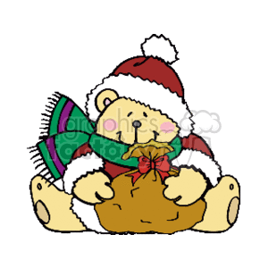   teddy bear bears christmas xmas santa  b_t_bear_2_w_bag_of_gifts.gif Clip Art Holidays Christmas Bears 