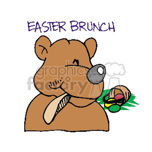   easter bear bears cartoon brunch food  EASTERBRUNCH.gif Clip Art Holidays Easter 