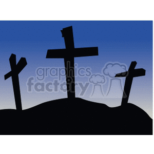 easter cross religion religious ASTERCALVARY02.gif Clip Art Holidays Easter christian christians christianity three crosses 