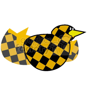 Checkerboard chick hatched out of an egg