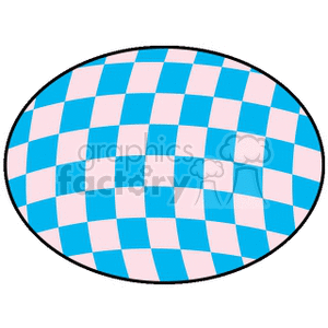 Checkered Pink and Blue Easter Egg clipart. Royalty-free image # 144190