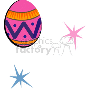 clipart - Pink purple and gold Easter egg.