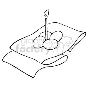 Black and white Easter eggs with candle clipart. Commercial use image # 144355