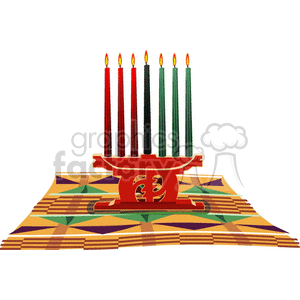 Kwanzaa table setting clipart. Commercial use image # 145058