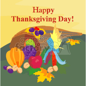   thanksgiving food gourd grapes nuts leaves apple happy day indian corn cornucopia  0_ThanksGiving007.gif Clip Art Holidays Thanksgiving 
