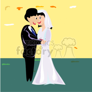 Bride and Groom clipart. Commercial use image # 146210