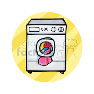 washing machine full of clothes  clip art.