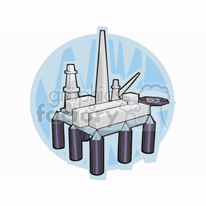 Offshore oil rig clipart.