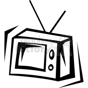   tv tvs television televisions  television300.gif Clip Art Household Electronics black white