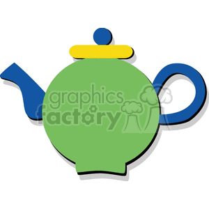 green blue and yellow teapot clipart. Royalty-free image # 147774