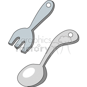 cartoon fork and spoon clipart. Commercial use image # 147782