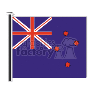  New Zealand Flag embossed pole clipart. Royalty-free image # 148456
