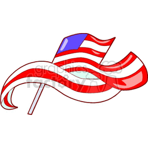 The American Flag waving clipart. Commercial use image # 148604