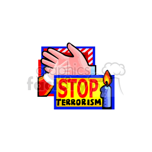 Plea to stop terrorism clipart. Commercial use image # 149355