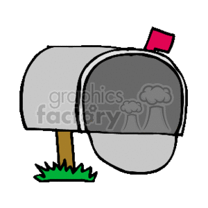 Grey Empty Mailbox clipart. Commercial use image # 149461