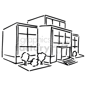  black white office building clipart. Commercial use image # 149572