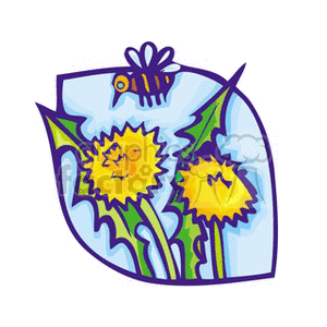 Bee hovering over flowers clipart. Commercial use image # 151225